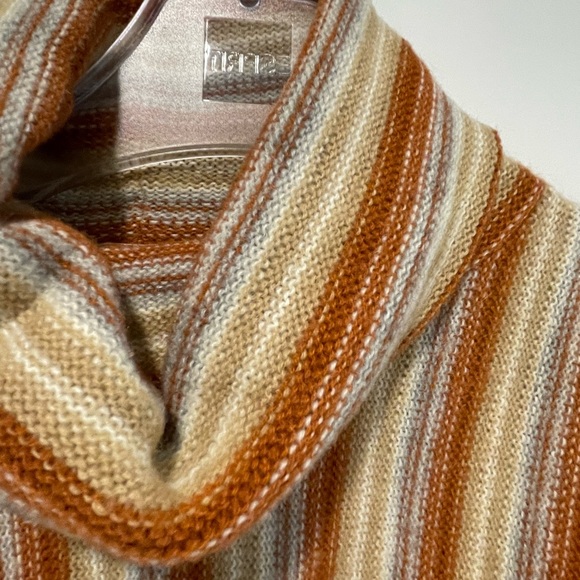 🧡 VINTAGE 70s pullover cowl neck striped sweater with flare sleeves size L - Picture 13 of 16